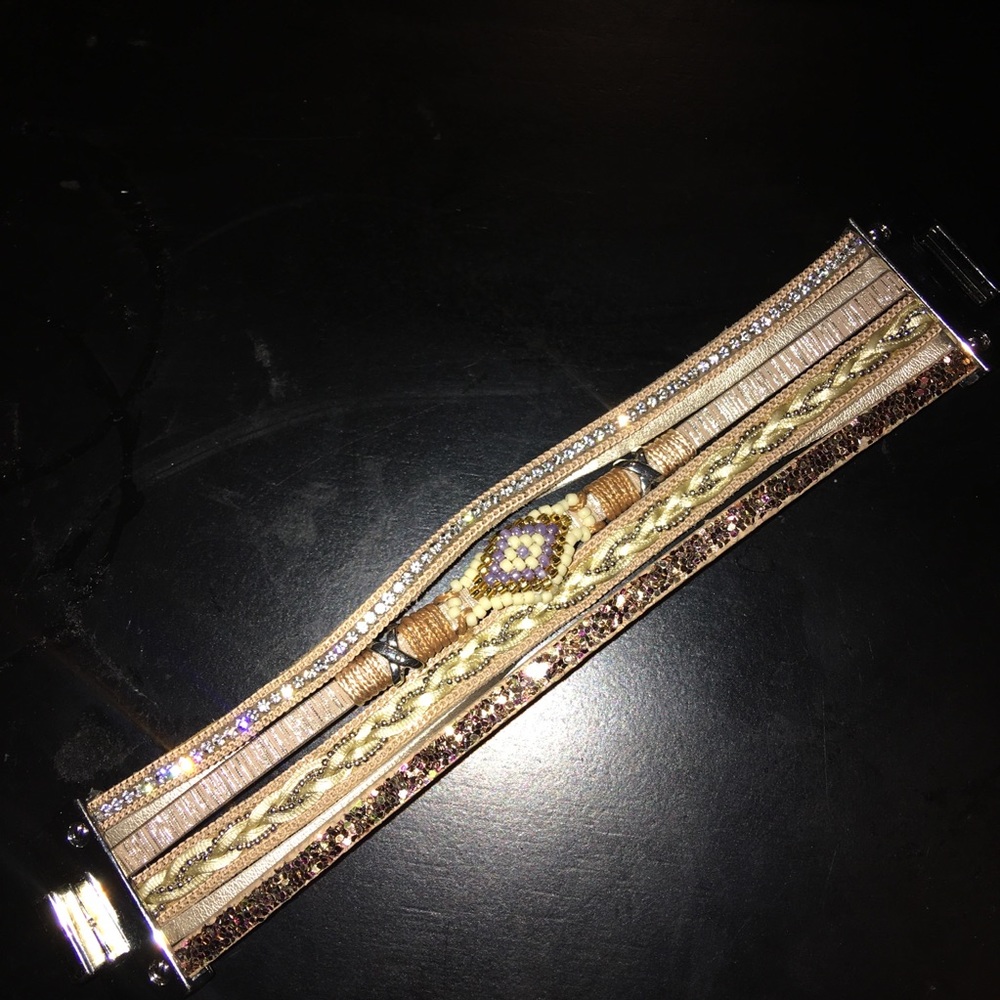 Express Mixed Seed Trunlock Cuff Bracelet